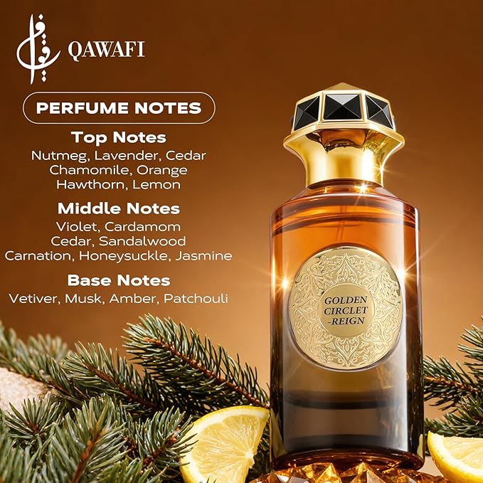 Golden Circlet-Reign Long Lasting Perfume For Men –Leather, Spicy Wood, Fresh Air - Enjoy An All-Day Fragrance Experience,Spray 100 Ml | 3.4 Fl. Oz