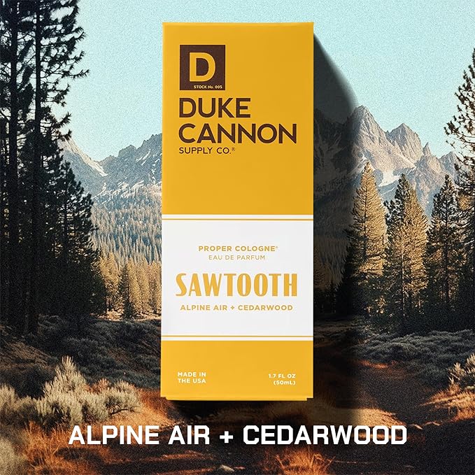 Duke Cannon Supply Co. Midway & Sawtooth Men’s Cologne Duo Fresh Citrus Marine and Crisp Alpine Cedarwood Long-Lasting Eau de Parfum Set Masculine Everyday Fragrance Kit 1.7 Fl Oz.