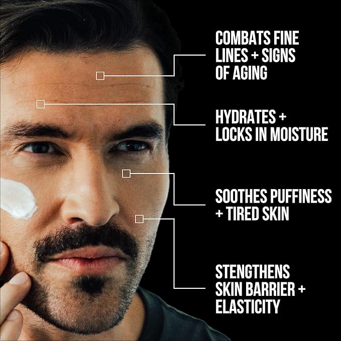 RUGGED & DAPPER - Mens Face Cream with Hyaluronic Acid - Ultra-Hydrating Mens Anti Aging Face Cream- 24 Hour Protection - 4 Month Supply - USA Made