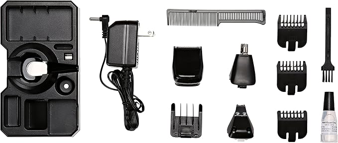 Wahl 9855-300 Groomsman Pro All-in-one Rechargeable Grooming Kit, Black/Silver
