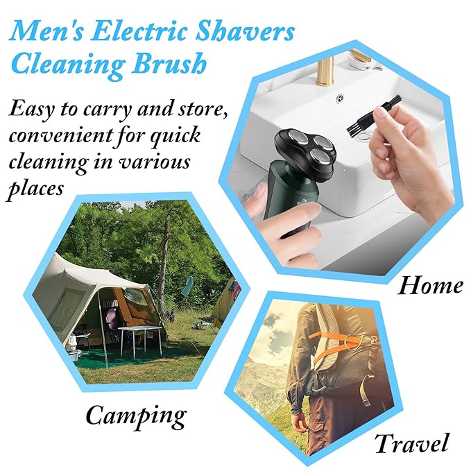 24PCS Men's Electric Shavers Cleaning Brush Double-Sided Shavers Brush Hair Brush Cleaner Tool Tiny Multi-Function Beard Brush Kit