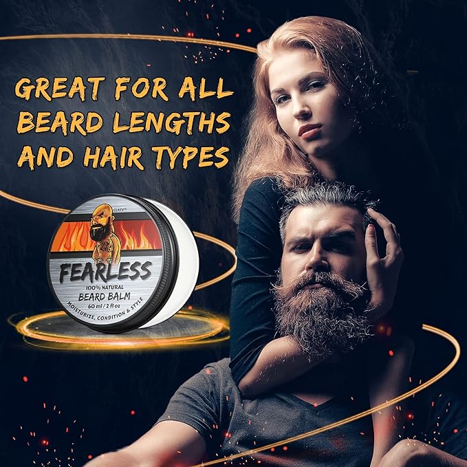 Beard Balm (2 oz, 5 Pack), 100% Natural Beard Conditioning & Styling Balm, Designed for Rugged, Active, or Outdoorsy Men, Includes Shea Butter, Natural Beeswax, Cedarwood Oil, Claev is a US Company