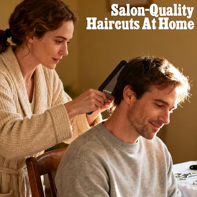 SALONSILK 9PCS Hair Brush & Styling Comb Set for Men, Professional Barber Tools for All Hair Types, Perfect for Styling, Grooming and Detangling