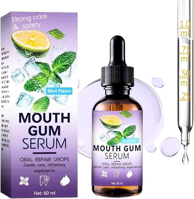 Gum Restore Drops, Gum Repair for Receding Gums, Stain Removal, Regrowth Treatment, Dry Mouth and Bad Breath Relief for Adults, Instant Fresh Breath, Oral Care Solution