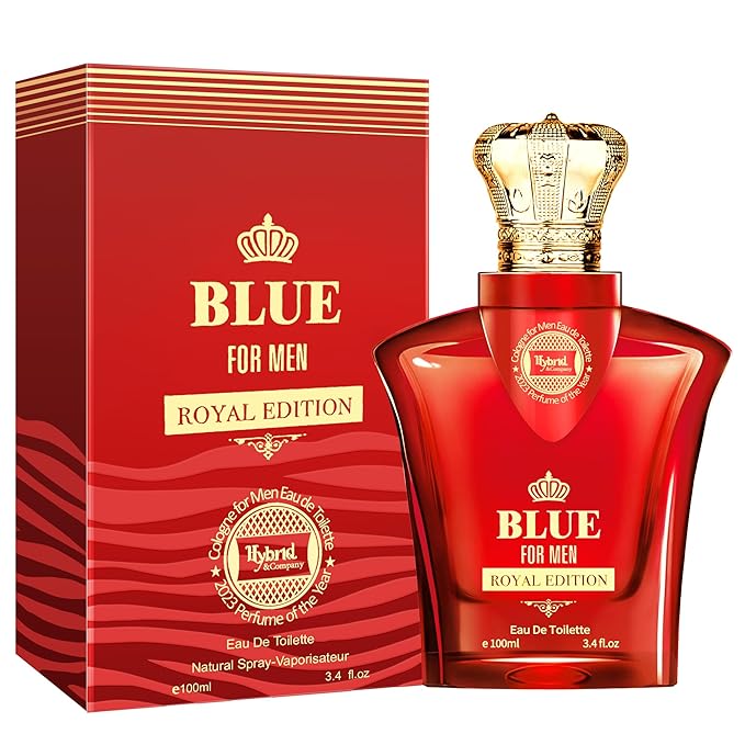 Hybrid & Company Blue For Men Fresh Sweet Strength Scent Mens Perfume,3.4 Fl Oz