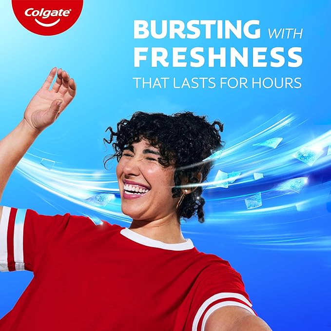 Colgate MaxFresh Cool Mint Toothpaste Pack, Fresh Breath Toothpaste with Fluoride and Hundreds of Mini Breath Strips, Leaves Mouth Feeling Refreshed for Hours, 4 Pack, 6.3 oz
