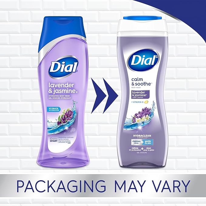 Dial Body Wash, Calm & Soothe Lavender & Jasmine Scent, 32 fl oz (Pack of 2)