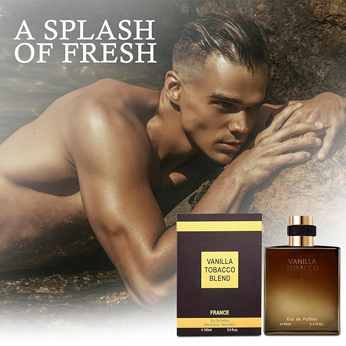 Men’s Cologne Vanilla Tobacco Original Natural Spray Eau De Toilette,Long-Lasting Scent Perfume for Men Elegant Bottle - Great Holiday Gift, 3.4 Fl Oz/100 Ml