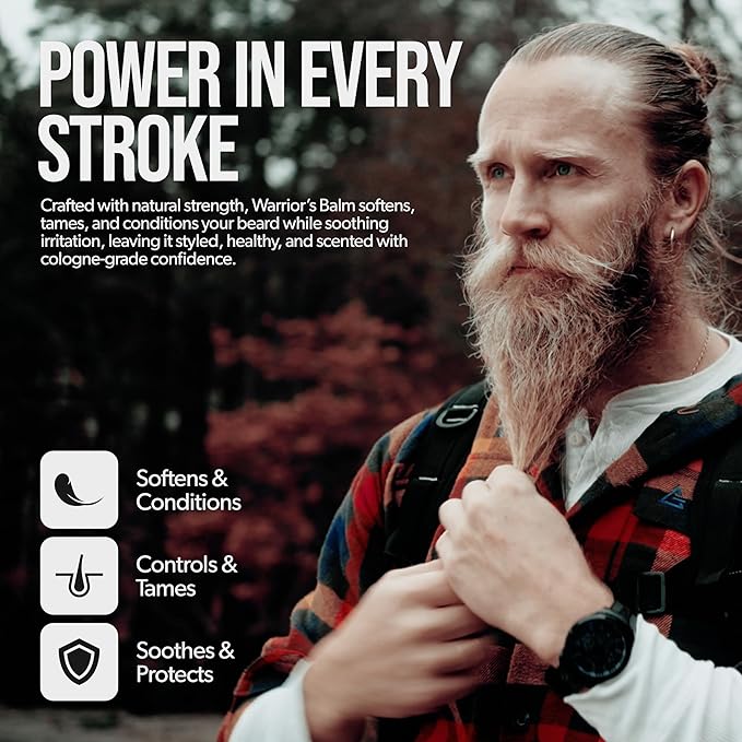 The Beard Struggle Warrior’s Beard Balm - Platinum Collection, Aesir's Triumph - Non-Greasy Low-Hold Formula, Luxurious Cologne-Grade Fragrances 100% Natural and Plant-Based Ingredients - 50g