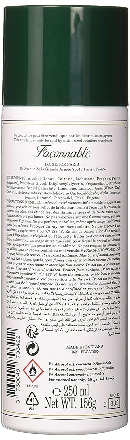Faconnable All Over Body Spray for Men, 5.5 Ounce