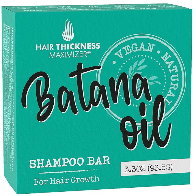 Hair Thickness Maximizer Batana Oil for Hair Growth Shampoo Bar - Eco-Friendly, No Harsh Chemicals, Color Safe, pH Balanced - Solid Shampoo Bar Equal to 3 Liquid Bottles - Zero Plastic, USA Made
