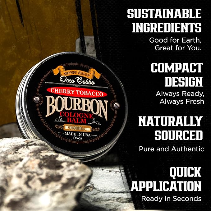 Handy Hound Occo Bobbo Cherry Tobacco Bourbon Cologne for Men - Mens Solid Cologne Bourbon - Bold and Masculine Scent - Perfectly Crafted for the Modern Man - Made in the USA (.5 oz)