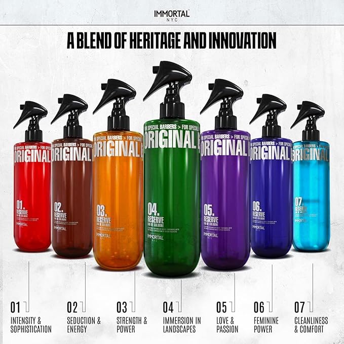 Immortal NYC Reserve 01, AFTERSHAVE SPRAY & BALM/CREAM for Men- Moisturizing & Soothing Formula After Shaving and Reserve Cologne 01 Eau de Cologne-Spicy Floral Aftershave For Men-17 oz