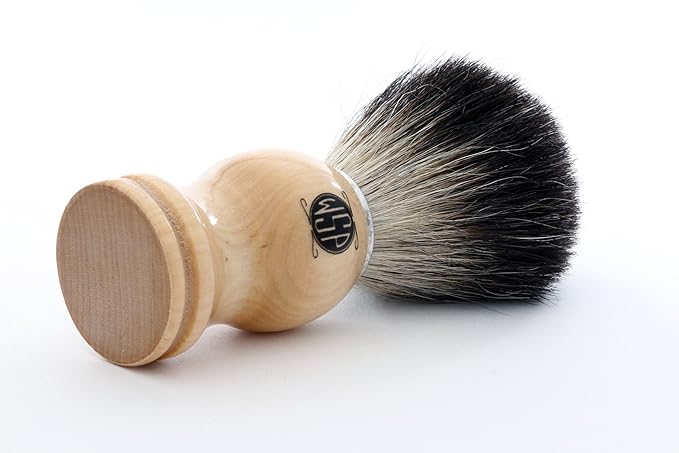 Badger Shaving Brush 100% Pure Black Badger High Density w/Wood Handle by WSP