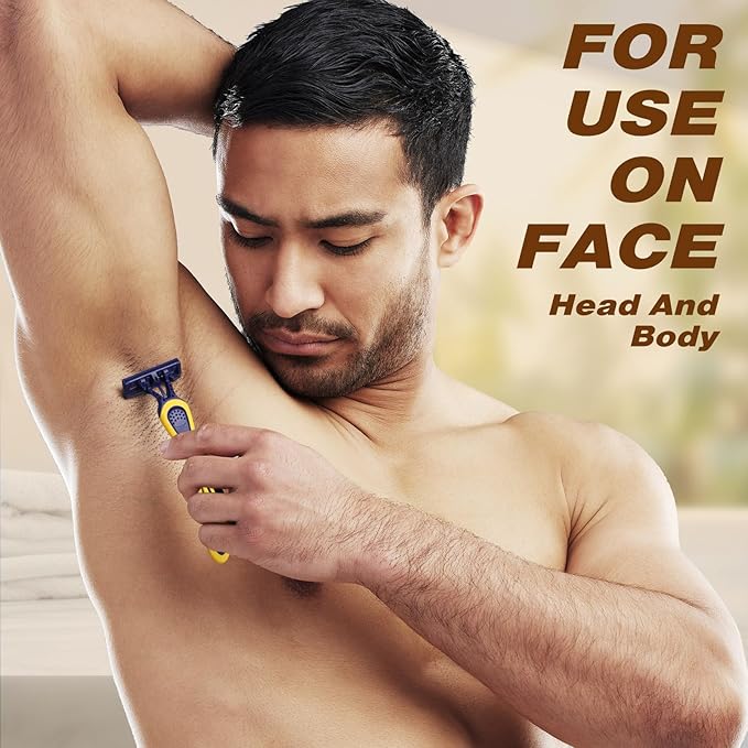 80 Pcs Men's Disposable Razors Bulk 3 blade Disposable Razors Set Sensitive Skin Razor for Men Travel Razors Disposable Head Razor for Hotel Saunas Spa Donations Collective Use Daily
