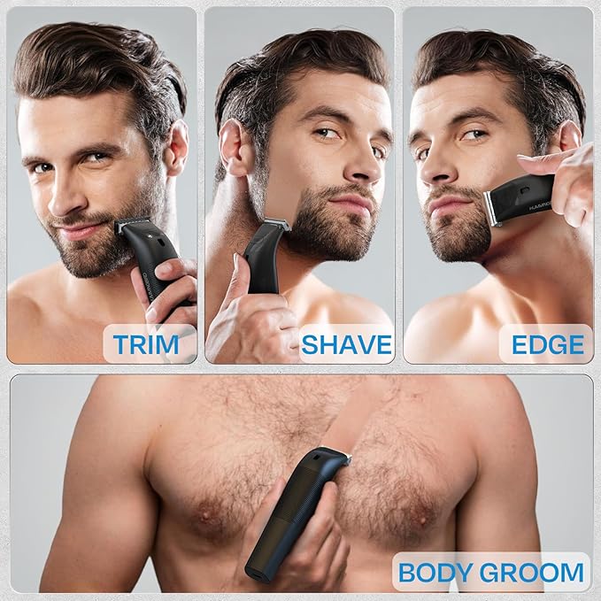 HUMMINGBIRD MK4 Electric Trimmer for Men – Precision Face & Body Hair Trimmer Kit, Waterproof Shaver for Hard to Reach Areas, USB-C Rechargeable, LED Display & Storage Base