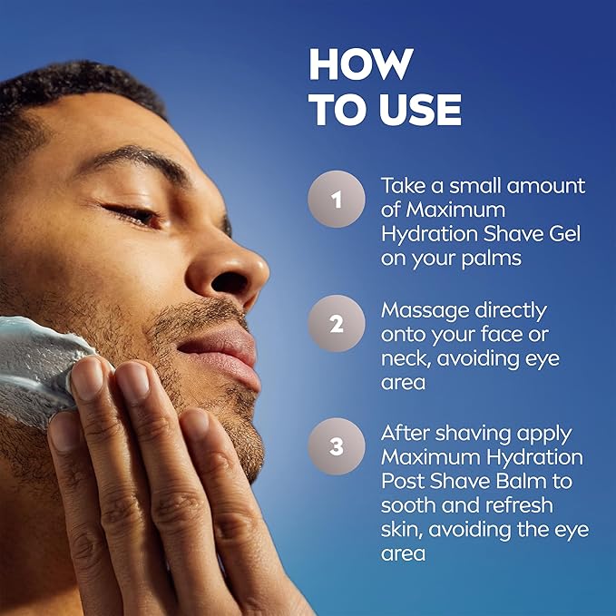 NIVEA MEN Maximum Hydration Shave Gel, with Aloe Vera and Provitamin B5, Shaving Gel for Men, 7 Oz Can, Pack of 3
