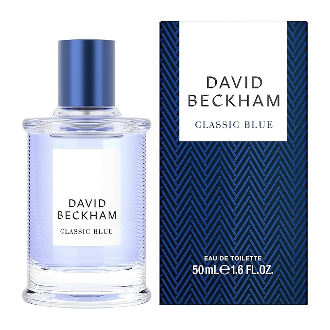 David Beckham Classic Blue Eau de Toilette 1.6 fl oz (Pack of 1), Notes of Pineapple, Apple Sage, and and Cashmere Wood, Men's Fragrance, Long Lasting, Everyday Fragrance, Travel Size