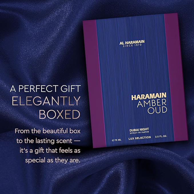 Al Haramain Amber Oud Eau de Parfum with Atomizer – Dubai Night – Unisex Ladies & Mens Cologne – Men/Women's Cologne Spray – Perfume for Men & Women: Amber, Bergamot, Vanilla, White Musk (2.53 oz)