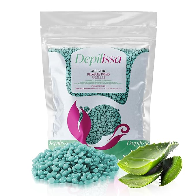 Aloe Vera TIO2 Wax Beads for Hair Removal, 14.1 oz No Strips needed Suitable for All Skin Types Face Armpits Arms Legs Bikini Area and Brazilian Waxing Full Body Hair Removal