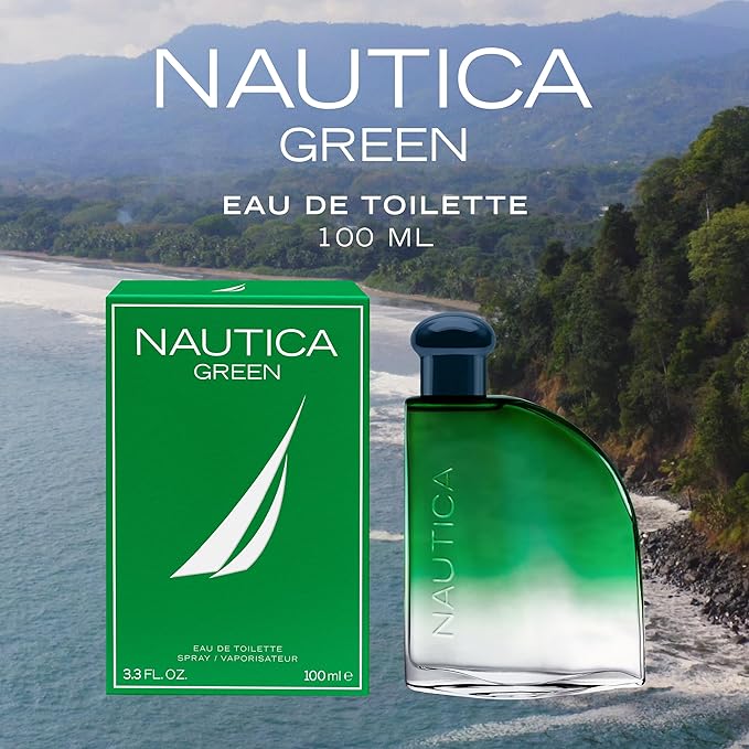 Nautica Color Green Eau de Toilette for Men, Woody Fougere Fragrance, Notes of Ginger, Geranium and Vetiver, 1.6oz