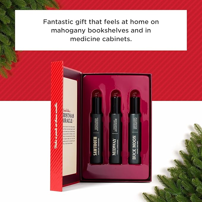 Duke Cannon Merry Little Sniffmas Giftset - travel-sized trio of Duke Cannon Proper Cologne® - Holiday Cologne Gift Set - eau de parfum - Sawtooth, Buck Moon, Midway