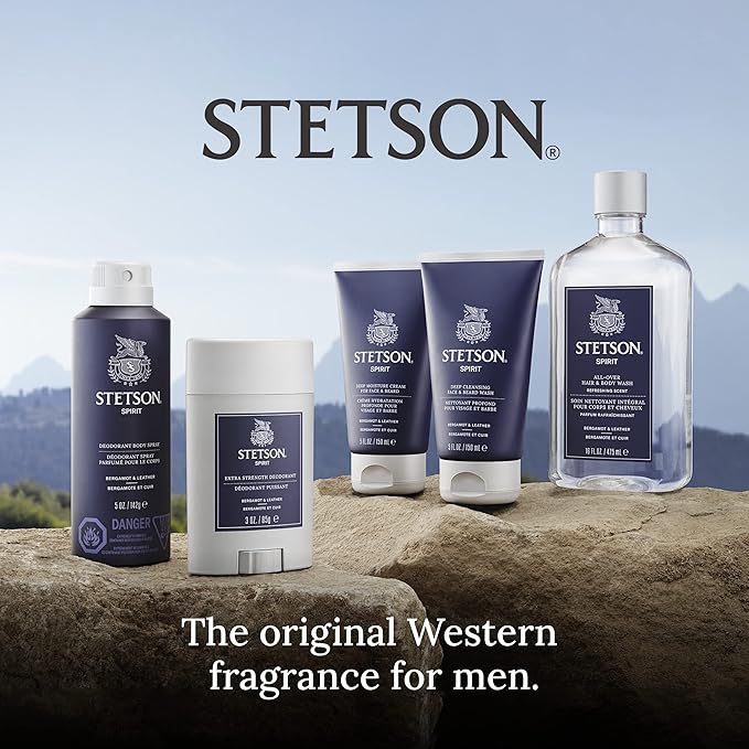 SCENT BEAUTY STETSON Personal Care Face & Beard Moisturizer Facial Moisturizer for Men - Cream for Face & Beard - 5 oz - 3 Pack - Spirit Fragrance