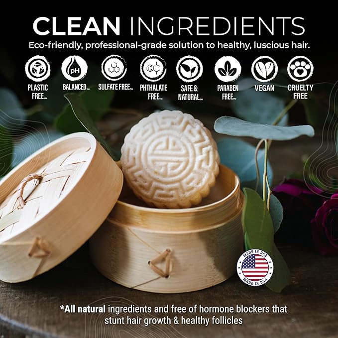 Viori Native Essence Shampoo and Conditioner Bar Set Made with Rice Water - Handcrafted Sulfate Free Shampoo and Conditioner
