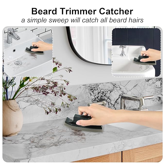 Beard Cleaner Brush for Sink: Beard Clean Up Sink, Men Beard Clean Up Use Beard Trimmings For Sink Countertops Cleaning, Clean Beard Trimmings From Sinks And Countertops (Brush)
