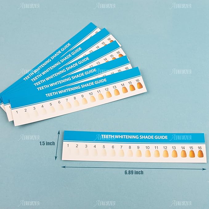 AUEAR, 20 Pack Teeth Shade Guide Whitening Chart Tooth Color Cards White