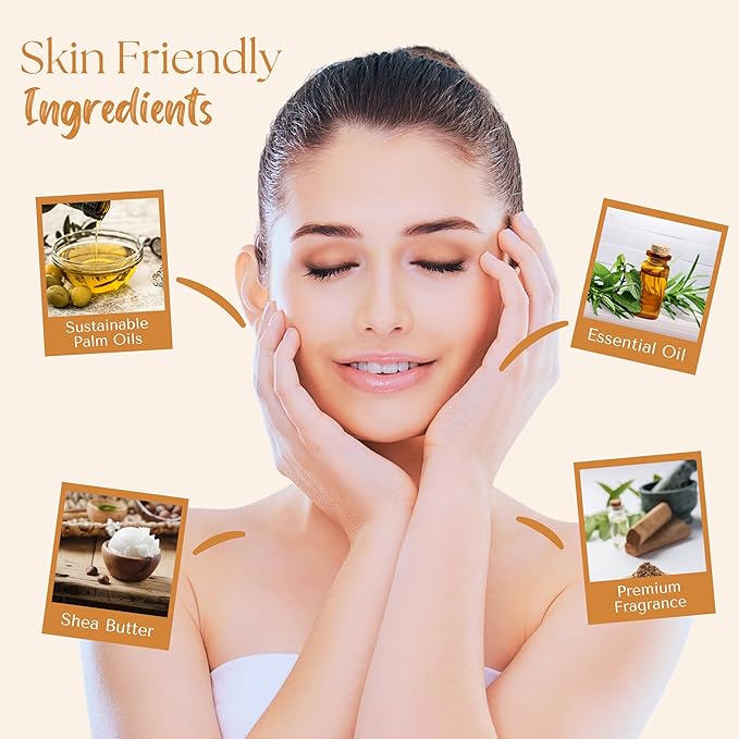 Wavertree & London Sandalwood & Patchouli Scented Natural Soap (2 Bars), 7oz Moisturizing French Triple Milled Soap Bars enriched with shea butter - Pure Plant Oil Bath & Body Bars for All Skin Types