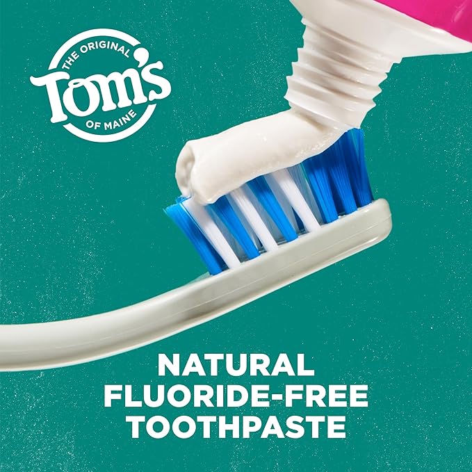 Tom’s of Maine Antiplaque and Whitening Fluoride Free Toothpaste, Spearmint 3-Pack