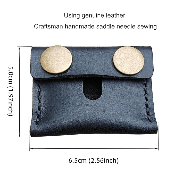 Handmade Leather Safety Razor Travel Cover, Double Edge Razor Head Protective Sheath For men Fits Most Safety Razors (Black)