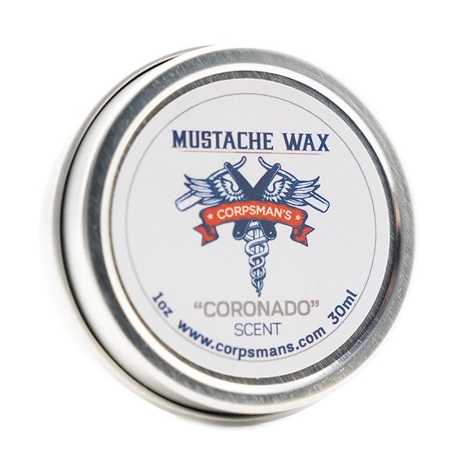 Corpsman's MUSTACHE WAX | Beeswax-based | Four Different Scents | 1 ounce (Coronado)