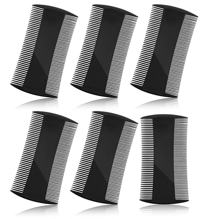 6 Pack Mens Pocket Comb, Double-Sided Pocket Combs for Men with Fine & Coarse Teeth for Hair, Beard & Mustache Grooming, Detangling Knots, Travel and Daily Use