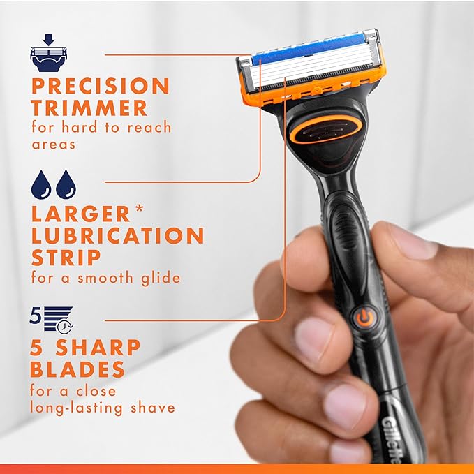 Gillette Fusion5 Power Razor Blades for Men, 5-Blade Razor Refills, 10 Count, Holiday Gifts for Men