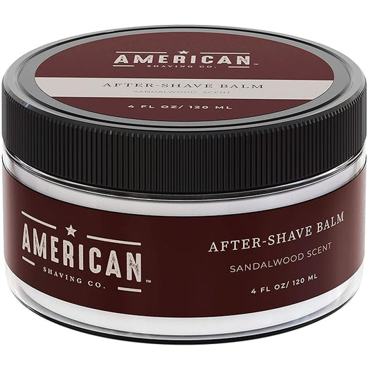 American Shaving Co. After Shave Balm for Smooth (Sandalwood Scent), Soothes and Moisturizes Face After Shaving, Treats Redness & Razor Burn, Post Shave Lotion 4 Oz