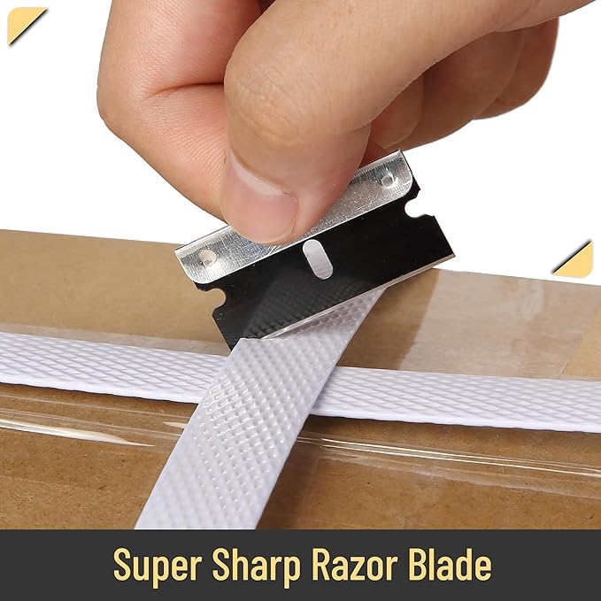 Bates Single Edge Razor Blades - 50 Pack, Black, Straight Edge for Scraper