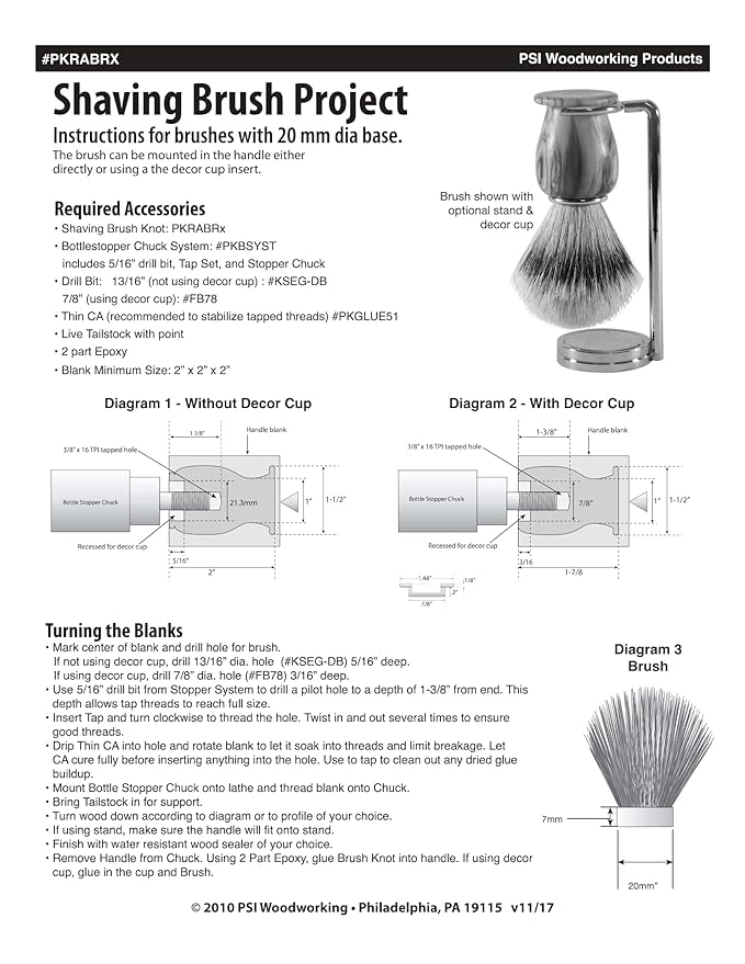 Penn State Industries PKRABR2 AAA Grade Pure Badger Hair Shaving Brush