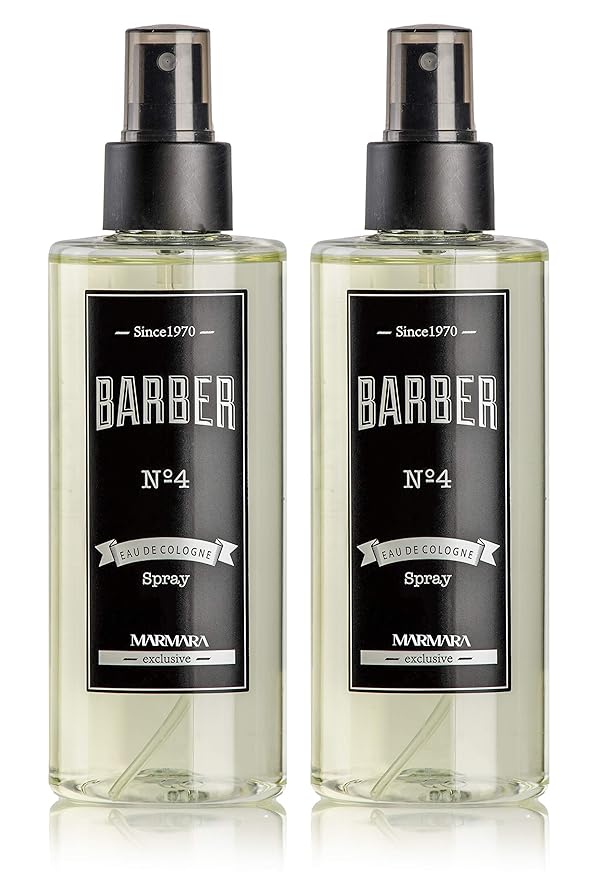 Marmara Barber Cologne - Best Choice of Modern Barbers and Traditional Shaving Fans (No 4 Green, 250ml x 2 Bottles)