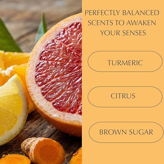 SpaScriptions Turmeric & Vitamin C Body Wash – Brightening Gentle Cleansing Shower Gel Scrub With Hyaluronic Acid for Radiant Glowing Skin & Brown Sugar Exfoliation, Scented, Paraben Free, 32 fl oz