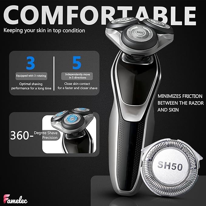 SH50 Blades Head for Philips Norelco Series 5000 (S5xxx), Electric Razor Compatible with Norelco 5000 Series Shaver Replacement Heads, Fit for Models S5660/84, S5590/81, S5290/88, S5210/8