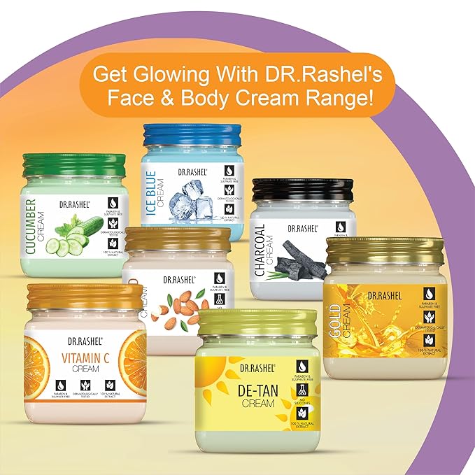 DR.RASHEL Vitamin C Cream For Men & Women With Goodness Of Orange Extract & Glycerin Hydrating & Moisturizing Facial Cream Soothing & Cleansing Facial Cream For All Skin Types - 380 ml / 12.84 Fl Oz