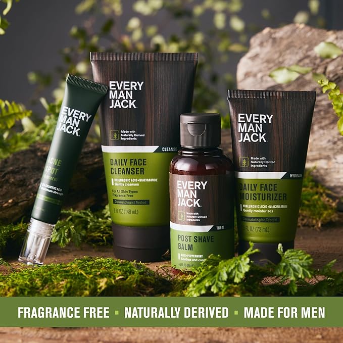 Every Man Jack Hydrating Face Wash for Men with Hyaluronic Acid & Niacinamide – Gently Removes Dirt and Oil, Revives Dry, Dull Skin – 5 fl oz (2 Pack)