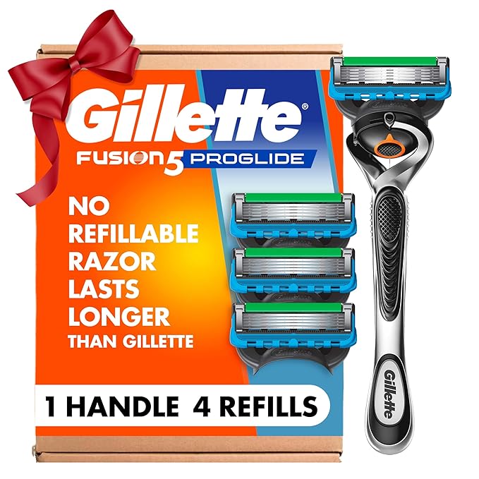 Gillette Fusion ProGlide Razor for Men, Handle + 4 Blade Refills, Holiday Gifts for Men