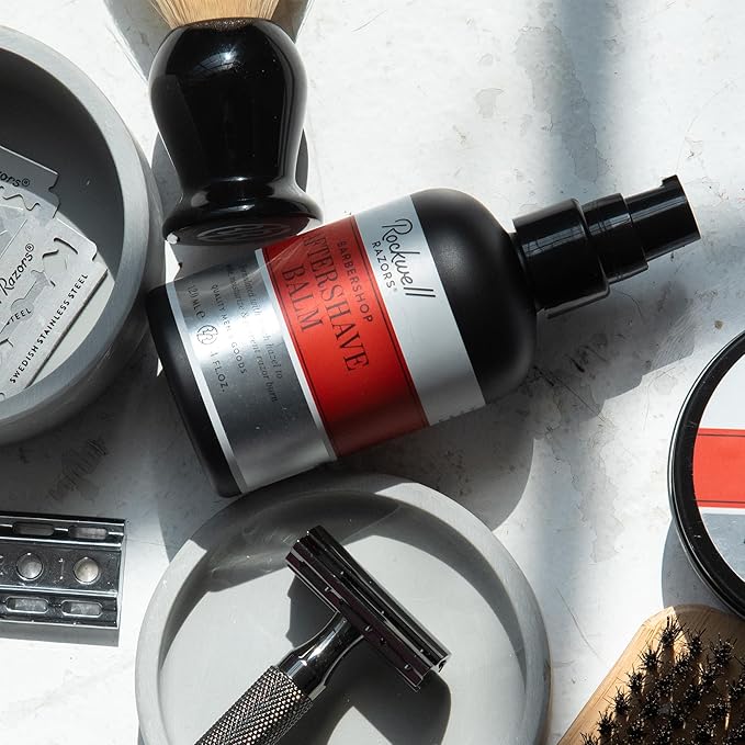 Rockwell Post-Shave Balm, Classic Barber Shop Scent | Formulated with Soothing Witch Hazel, Moisturizing Shea Butter, Natural Hemp, Coconut, Jojoba & Argan Oil | Ideal for All Skin Types