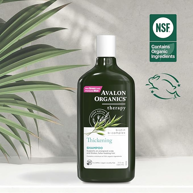 Avalon Organics All Natural Biotin B-Complex Therapy Shampoo, 11 Fl Oz