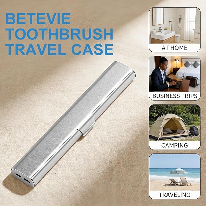 Portable Toothbrush Travel Case: 3 Pack Breathable & Dirt-Proof Hotel Camping Outdoor - Aluminum for Storage Recyclable Traveler (3, Multicolor)