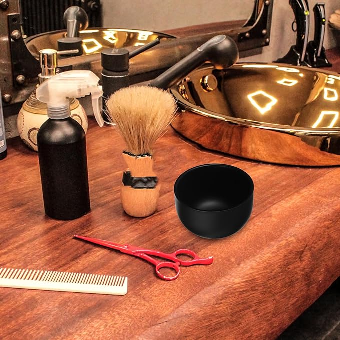 Stainless Steel Shaving Bowl Mens Shaving Soap Mug Double Protection Large Capacity Metal Shaver Bowl