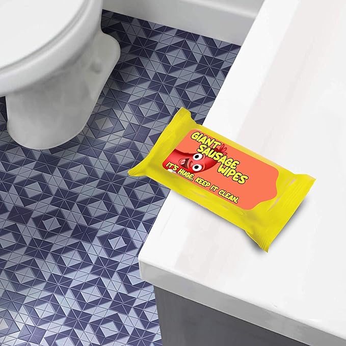 Giant Sausage Wipes - Funny Gifts for Men - Gag Gift for Adult Stocking Stuffers - Meat Lovers Gifts for Friends, Made in America